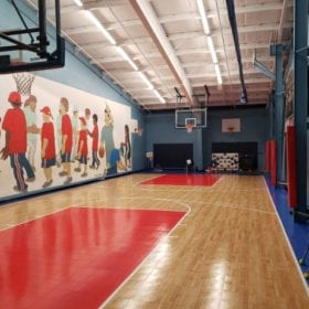 Gym with Mural on the wall