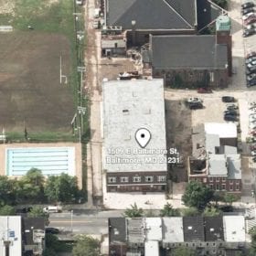 Aerial view of commercial space located at 1509 East Baltimore Street