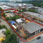 Aerial view of maintenance building and contractors yard
