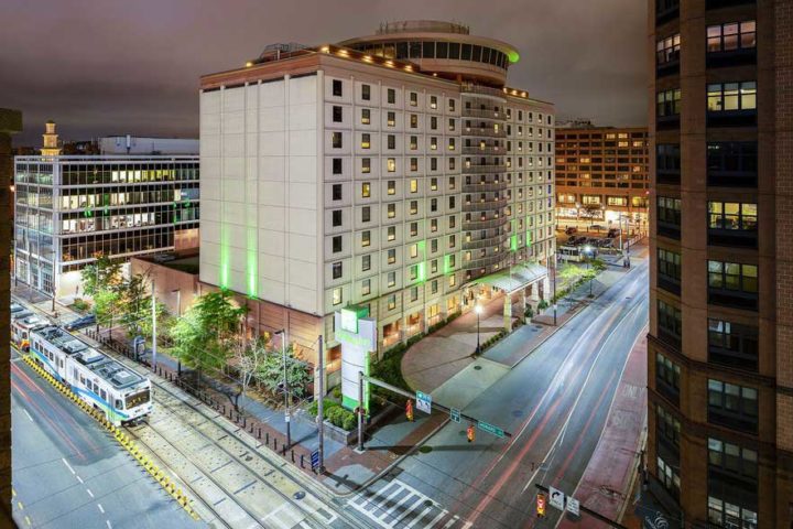 Exterior aerial view of the Holiday Inn property